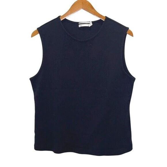 Grp1 Womens Cotton Sleeveless Relaxed Fit Round Neck‎ Tank Top Black Size Large - Picture 2 of 9